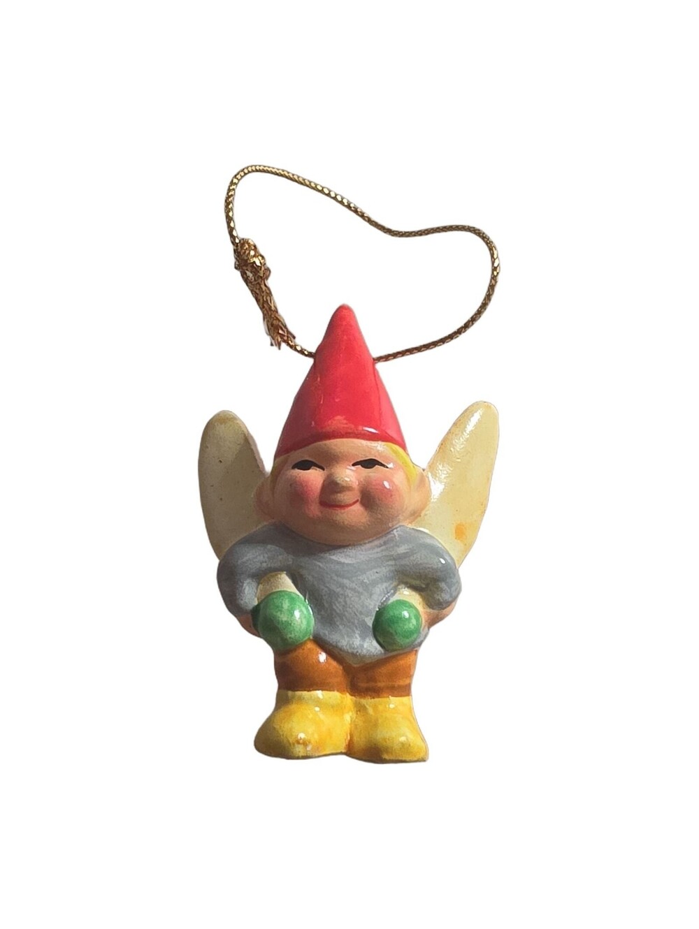 Vintage Unieboek B.V. (Dutch) Fairy Gnome Ornament 1979 Ceramic 2"